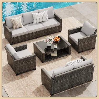 Premium Rattan 7-Seater Outdoor Sofa Set Rulova