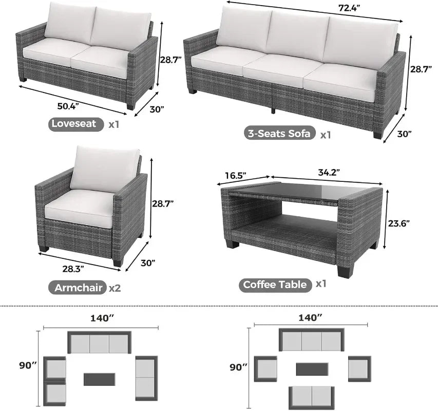 Premium Rattan 7-Seater Outdoor Sofa Set Rulova