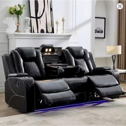 Luxury Power Recliner Sofa Set 2 + 3 Seater with LED Rulova