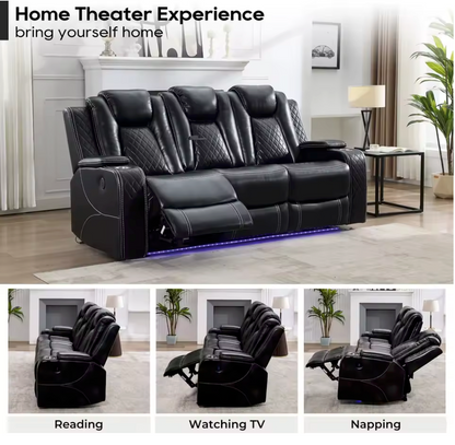 Luxury Power Recliner Sofa 3 Seater Rulova